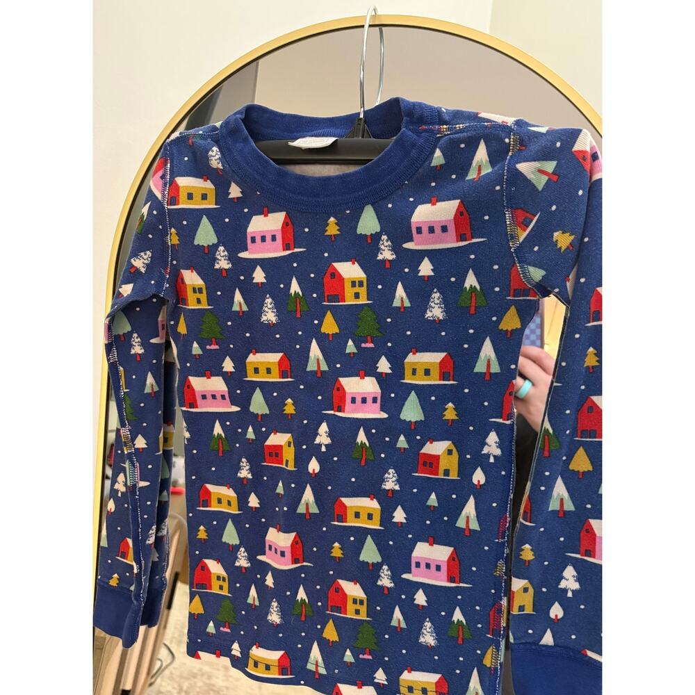 Hanna Andersson Kids 120 (Size 6-7) Organic Cotton PJ Top - Hygge House Blue